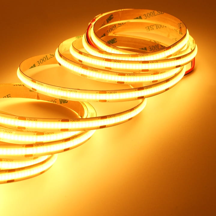 LED pásek COB 12V / 480LED / 9W / ŽLUTÁ / IP20 / 8mm / PRO+